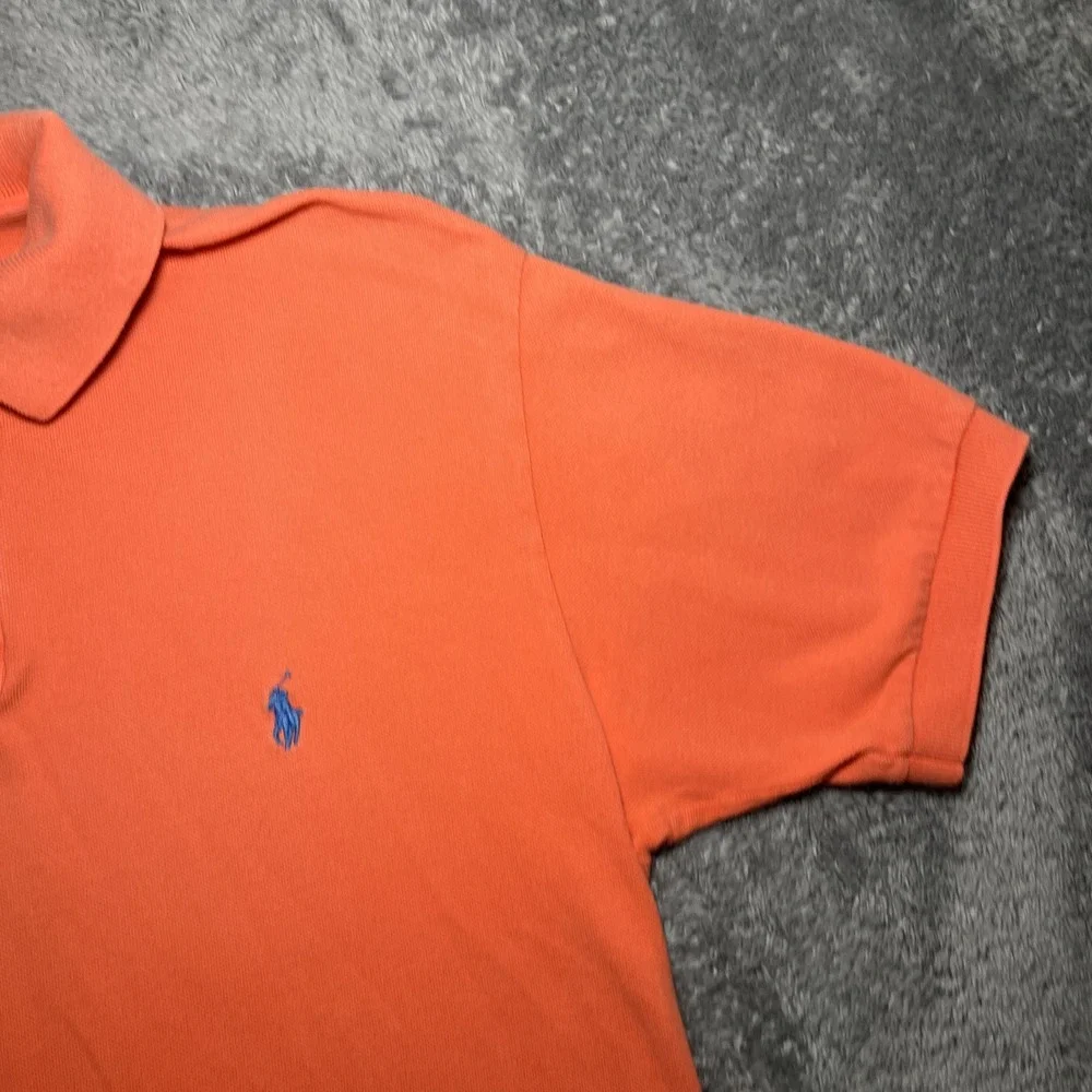 Vintage Polo By Ralph Lauren Men's SZ S Orange Short Sleeve Blue Pony Shirt